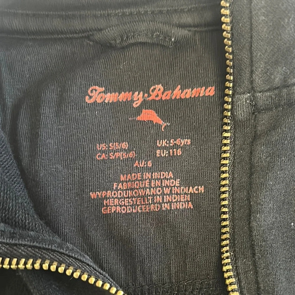 Tommy Bahama Black Zip Up Top with High Collar - Picture 5 of 5